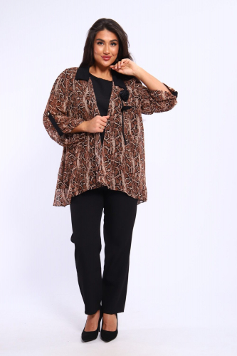 Женский костюм-тройка змеиный принт 000006888