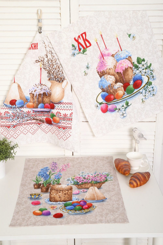 Набор кухонных полотенец рогожка 000008401