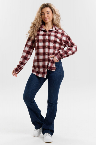 Рубашка трикотажная в клетку 000008404