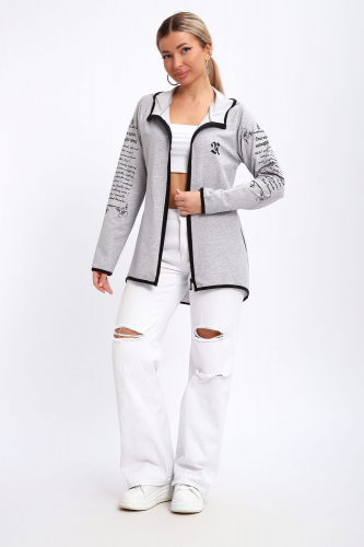 Туника из футера на молнии 000008346