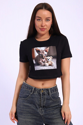 Футболка женская укороченная 000005318