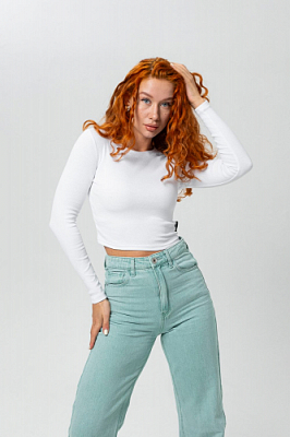 Лонгслив женский укороченный 000005591