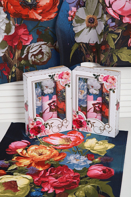 Набор кухонных полотенец Цветы рогожка Подарочная упаковка 000007087